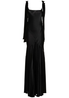 Nina Ricci Flared Satin Long Dress