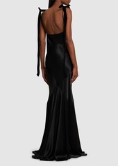 Nina Ricci Flared Satin Long Dress