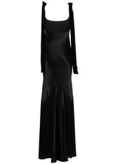 Nina Ricci Flared Satin Long Dress