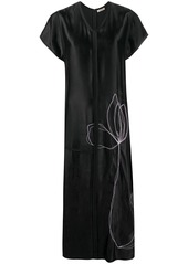 Nina Ricci floral-embroidered long shift dress