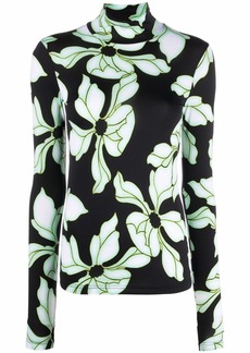 Nina Ricci floral-print high-neck T-shirt