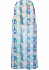 Nina Ricci floral-print straight maxi skirt