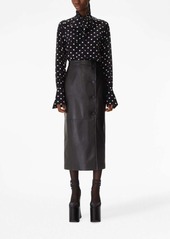Nina Ricci leather midi pencil skirt