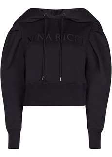 Nina Ricci logo-embroidered cotton hoodie