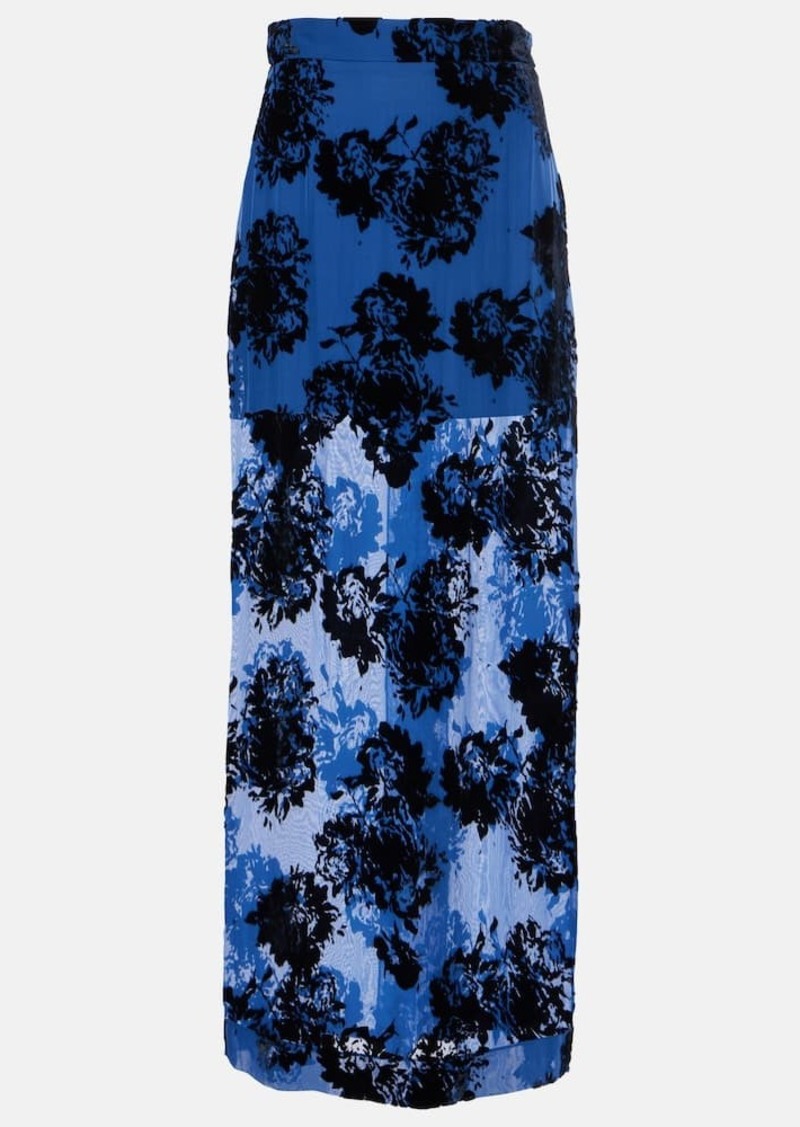 Nina Ricci Devoré velvet maxi skirt