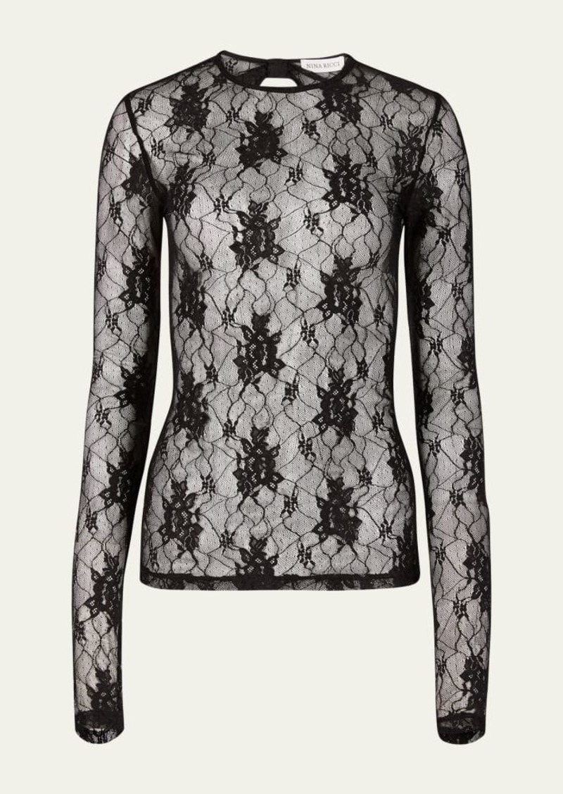 Nina Ricci Floral Lace Backless Top