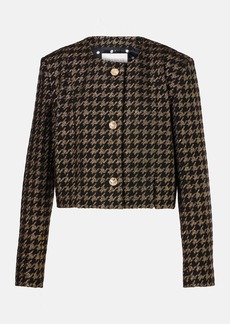 Nina Ricci Houndstooth lamé tweed jacket