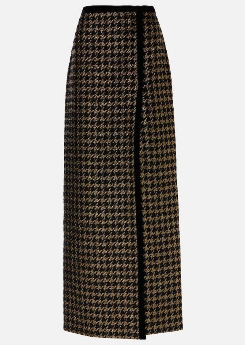 Nina Ricci Houndstooth tweed maxi skirt