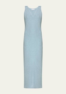 Nina Ricci Metallic Ribbed Body-Con Midi Dress