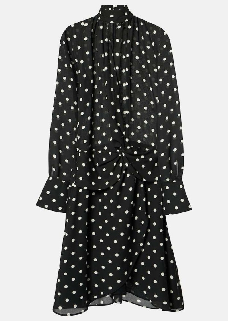 Nina Ricci Polka-dot gathered midi dress