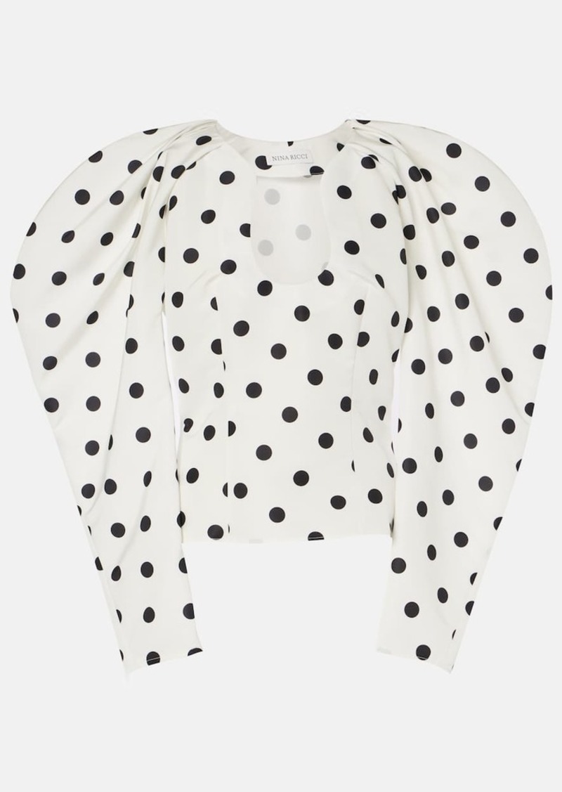 Nina Ricci Polka-dot taffeta top