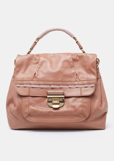 Nina Ricci Rose Leather And Fabric Liane Top Handle Bag