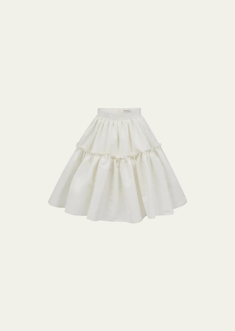 Nina Ricci Tafetta Gathered Babydoll Mini Skirt