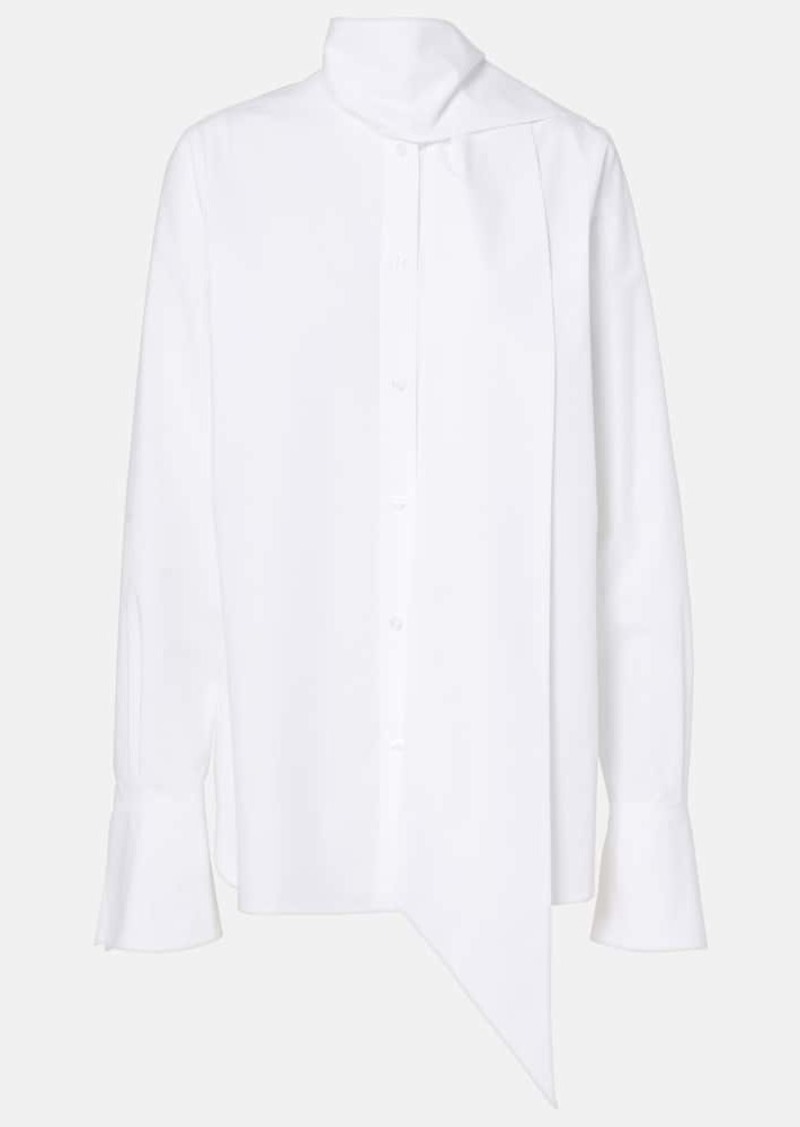 Nina Ricci Tie-neck cotton poplin blouse