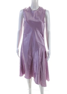 Nina Ricci Womens Lilac Crew Neck Zip Back Sleeveless Asymmetric Dress