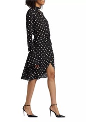 Nina Ricci Polka Dot Crêpe De Chine Cut-Out Midi-Dress