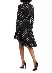 Nina Ricci Polka Dot Crêpe De Chine Cut-Out Midi-Dress