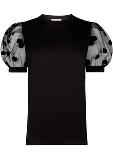 Nina Ricci polka-dot-sleeves cotton T-shirt
