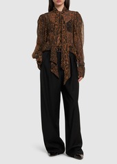 Nina Ricci Printed Muslin Flared Cuff Shirt