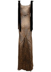 Nina Ricci Printed Silk Muslin Long Dress