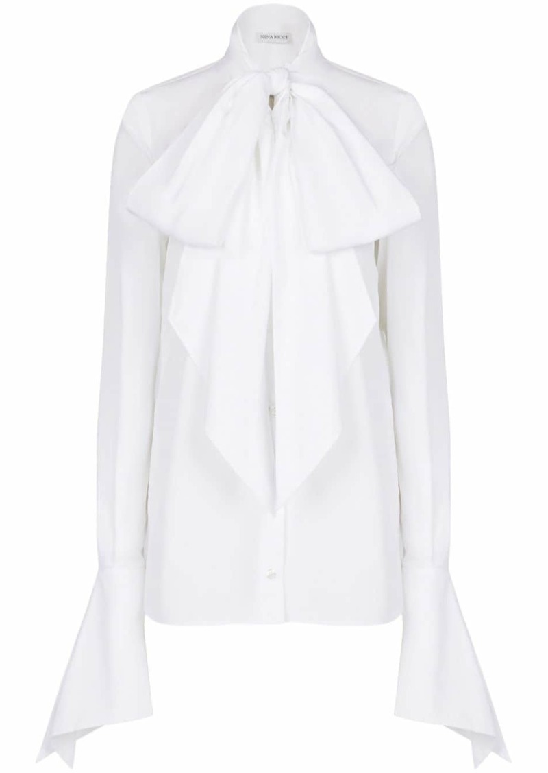 Nina Ricci pussy-bow collar cotton shirt