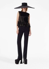 Nina Ricci sequin-embellished sleeveless peplum top