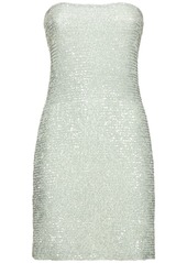 Nina Ricci Sequined Strapless Mini Dress