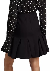 Nina Ricci Wool Gabardine Peplum Midi-Skirt