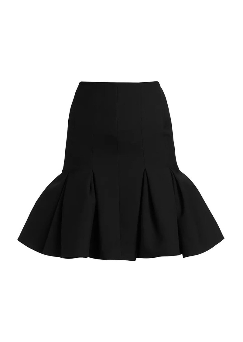 Nina Ricci Wool Gabardine Peplum Midi-Skirt