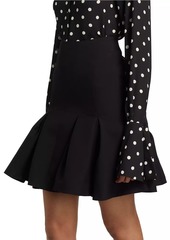 Nina Ricci Wool Gabardine Peplum Midi-Skirt