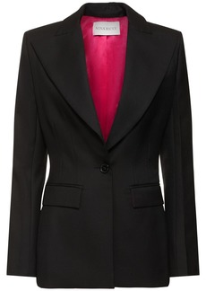 Nina Ricci Wool Gabardine Single Breasted Blazer