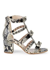 Nine West Giovanna Snake-Embossed Studded Sandals