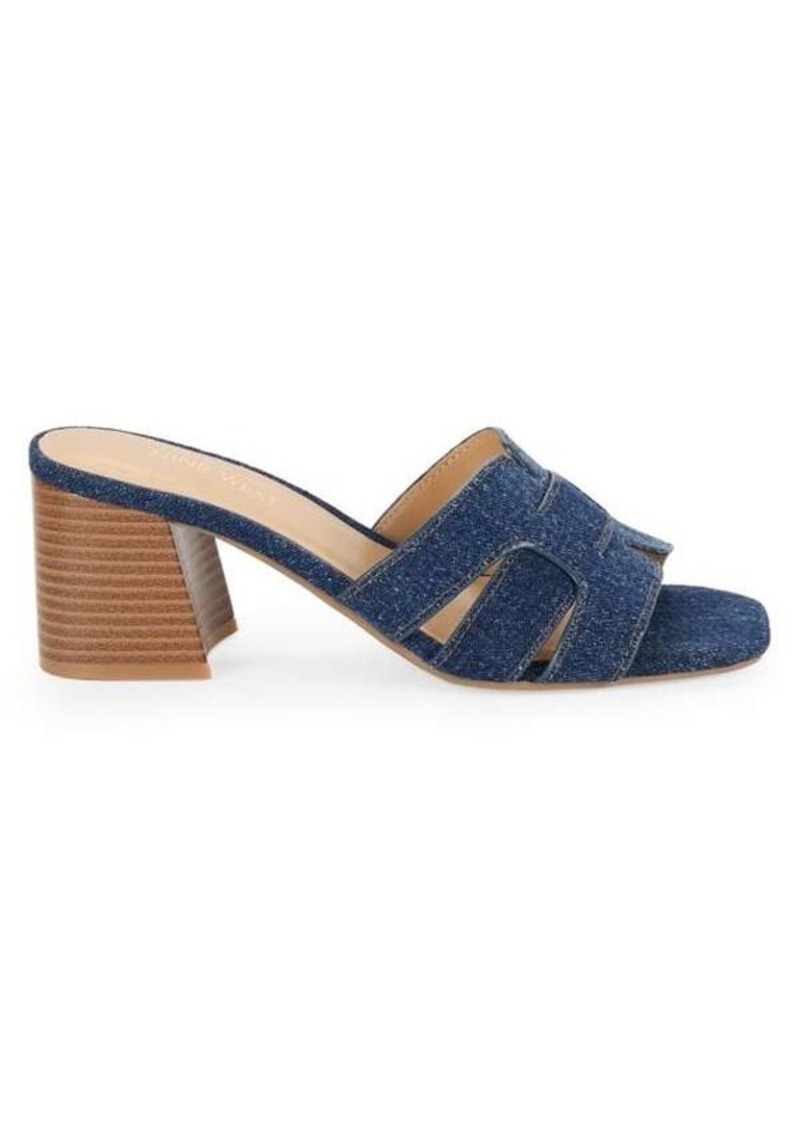 Nine West Glance Stacked Denim Sandals