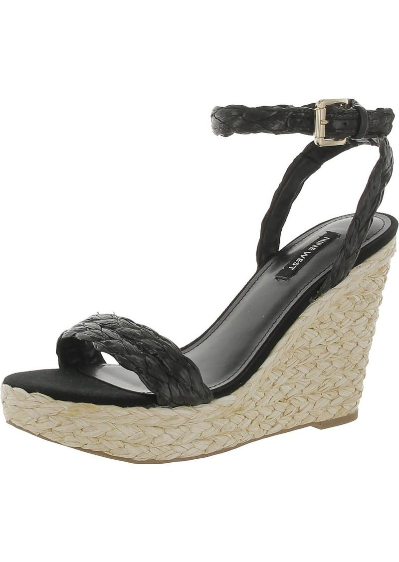 Nine West HENRI 3 Womens Faux Leather Open Toe Wedge Sandals