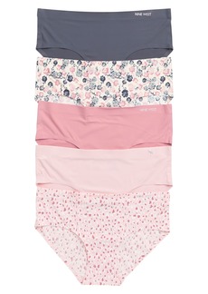 Nine West 5-Pack Bonded No Show Hipster Panties in Cheetah /Blush /Grey at Nordstrom Rack