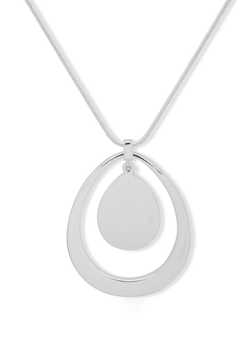 Nine West Adjustable Pendant Necklace - Silver-tone