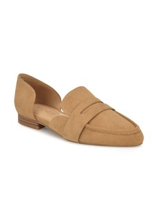 Nine West Andes D'Orsay Penny Loafer in Cognac Fauc Suede at Nordstrom Rack
