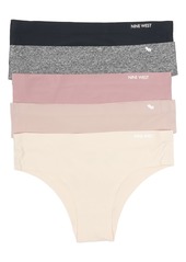 Nine West Bonded 5-Pack Tangas in Peach/rose/heather Grey at Nordstrom Rack