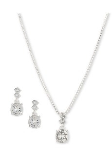 Nine West Boxed Necklace and Earring Set - Silver-tone