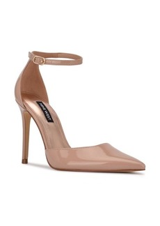 Nine West Faiz Pointed Toe Pump in Light Natural Patent at Nordstrom