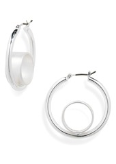 Nine West Floating Circle Hoop Earrings in Silver at Nordstrom Rack