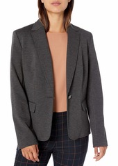 NINE WEST Women's 1 Button Notch Collar Heathered Ponte Jacket