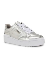 Nine West Women's Aleno Lace-Up Platform Casual Sneakers - Silver