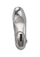 Nine West Women's Amaize Block Heel Ankle Strap Dress Pumps - Silver Sequin