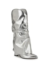 Nine West Women's Amazin Pointy Toe Slouchy Knee High Boots - Silver