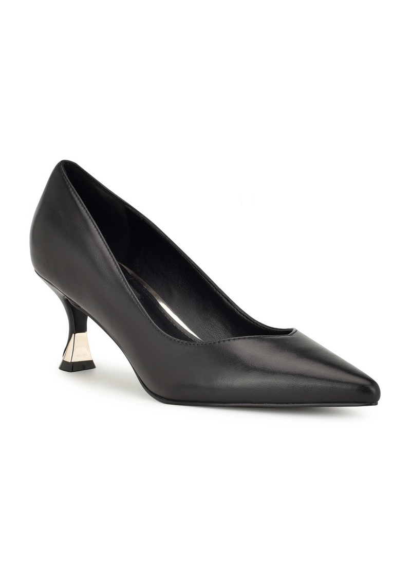 Nine West Women's Ariella Pointy Toe Slip-On Dress Pumps - Black Leather