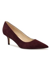 Nine West Women's Arlene Kitten Heel Pointy Toe Pumps - Burgundy Suede