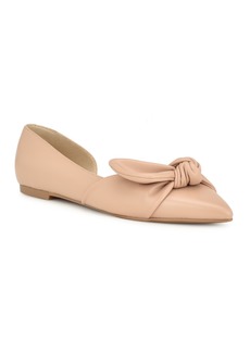 Nine West Women's Bannie D'orsay Pointy Toe Dress Flats - Light Natural- Faux Leather