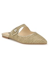 Nine West Women's Barbra Pointy Toe Slip-On Flat Mules - Light Natural Multi - Textile