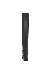 Nine West Women's Begone Block Heel Over the Knee Dress Boots - Black Smooth- Faux Leather